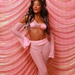 OhYes Sweet Thing High Waist Mesh Bell Bottoms 35 OhYes Sweet Thing High Waist Mesh Bell Bottoms