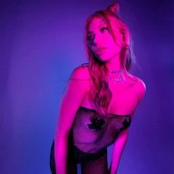 Trending Now Neva Nude Black Vinyl Cross Pasties