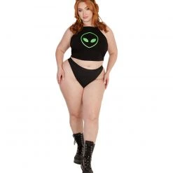 Rock & Rose Clothing I Come In Peace Alien Halter Top