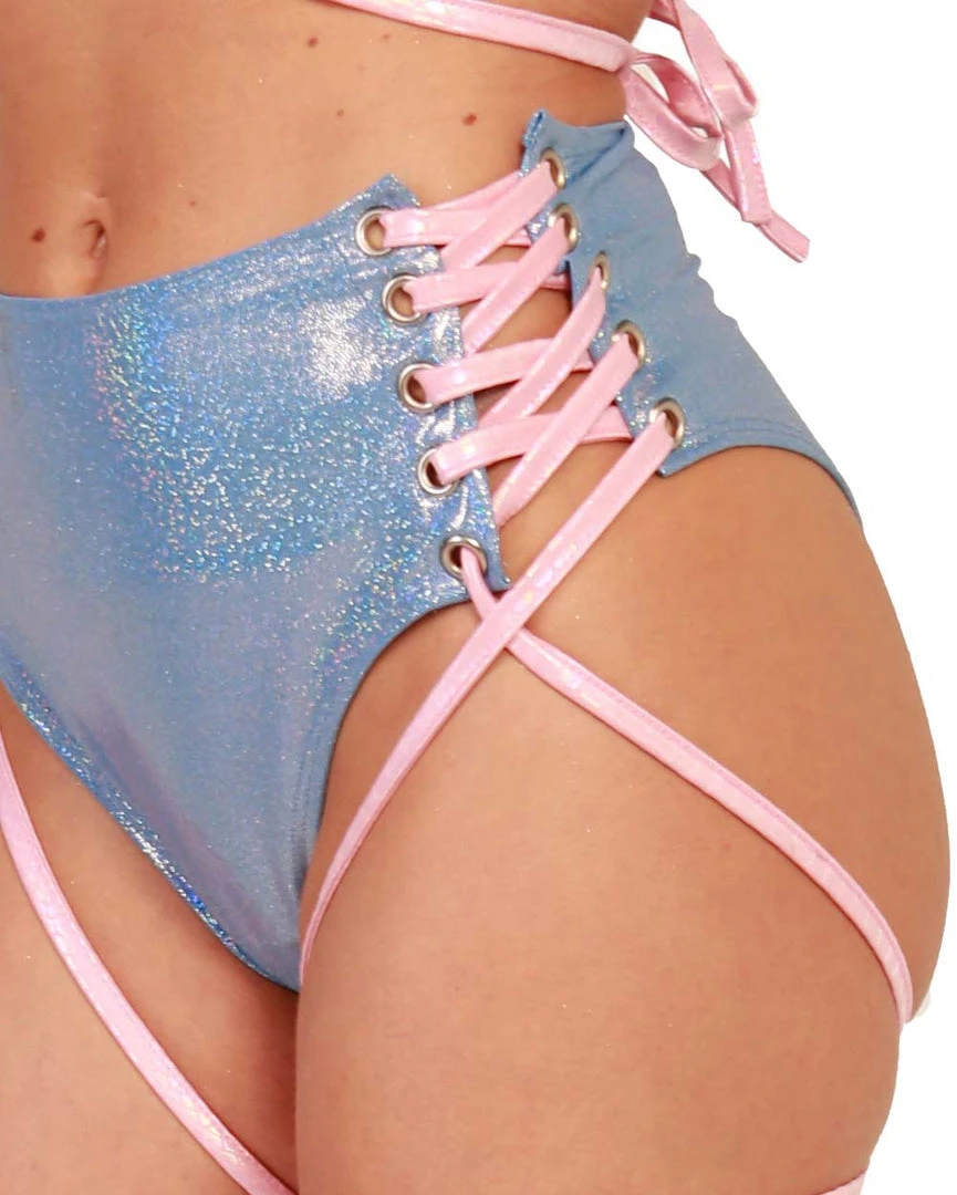 J. Valentine X IHR Milky Way Holo Lace Up Bottoms Clothing 2 J. Valentine X IHR Milky Way Holo Lace Up Bottoms Clothing