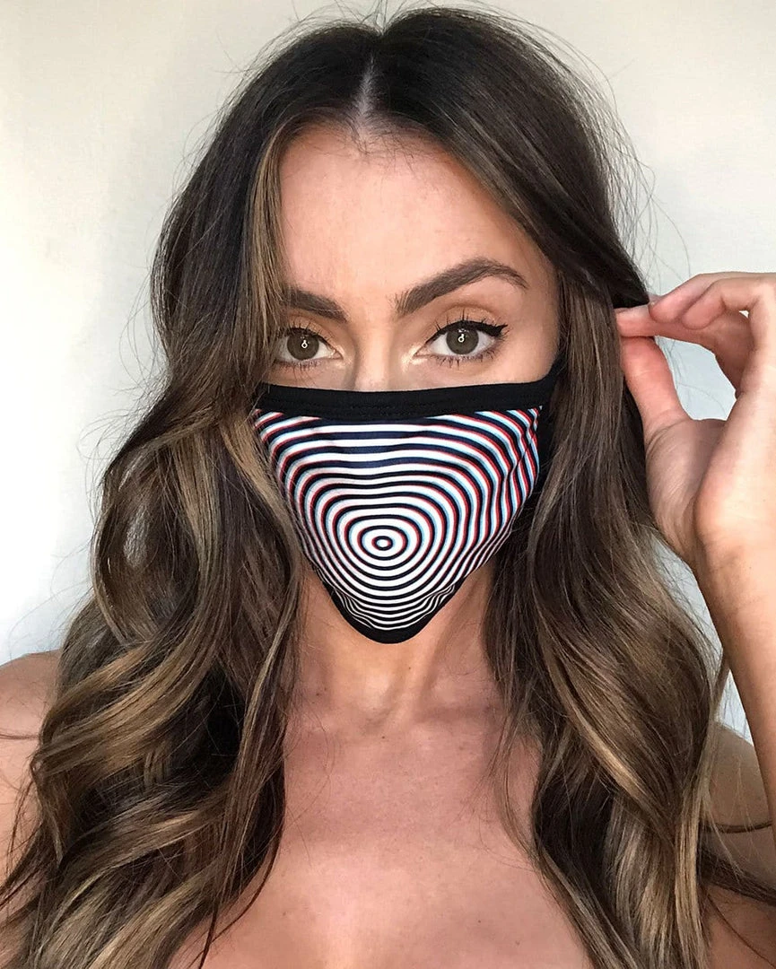 INTO THE AM Optical Illusion Face Mask Masks & Bandanas 2 INTO THE AM Optical Illusion Face Mask Masks & Bandanas