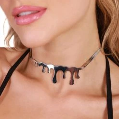 Ana Accessories All Eyes On My Drip Silver-Plated Choker