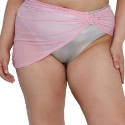 OhYes Bottoms Alluring Charm Asymmetrical Mesh Mini Skirt