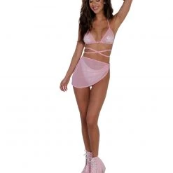 OhYes Bottoms Alluring Charm Asymmetrical Mesh Mini Skirt