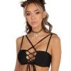 OhYes Angel Of The Night Lace-Up Crop Top Clothing