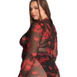 Rock & Rose New Arrivals Animal Instinct Mesh Long Sleeve Top