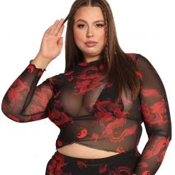 Rock & Rose New Arrivals Animal Instinct Mesh Long Sleeve Top