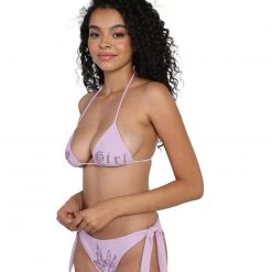 Hot & Delicious Black Bead BB Girl Rhinestone Bikini Set