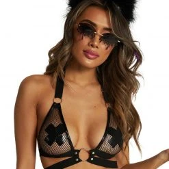 OhYes Clothing Blow Ur Mind Fishnet O-Ring Bondage Halter Top