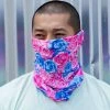 INTO THE AM Masks & Bandanas Field Of Roses Seamless Mask Bandana - Blue/Pink