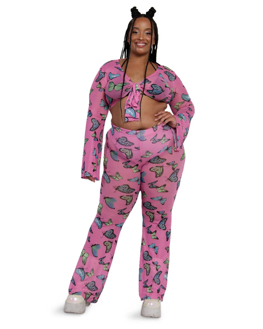 Cherry Mellow, Inc. Butterfly Groove Mesh Bell Bottoms 9 Cherry Mellow, Inc. Butterfly Groove Mesh Bell Bottoms