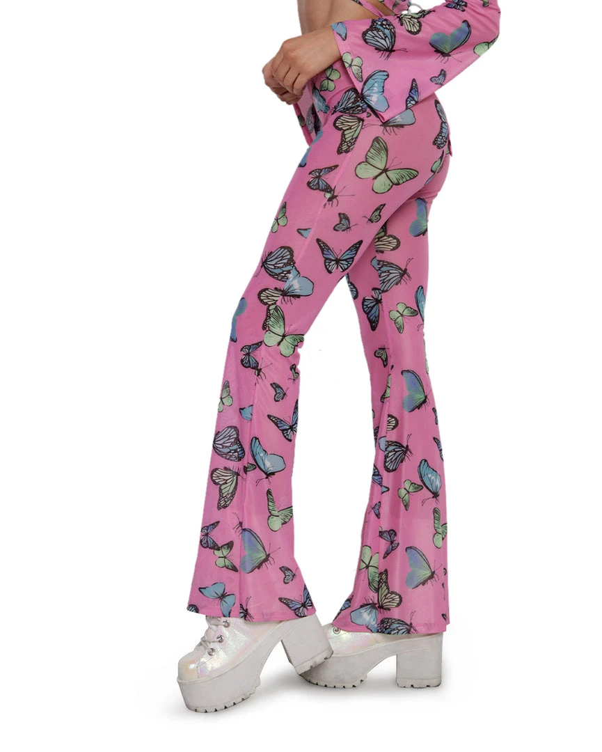 Cherry Mellow, Inc. Butterfly Groove Mesh Bell Bottoms 4 Cherry Mellow, Inc. Butterfly Groove Mesh Bell Bottoms