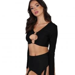 OhYes Tops Certified Baddie O-Ring Crop Top