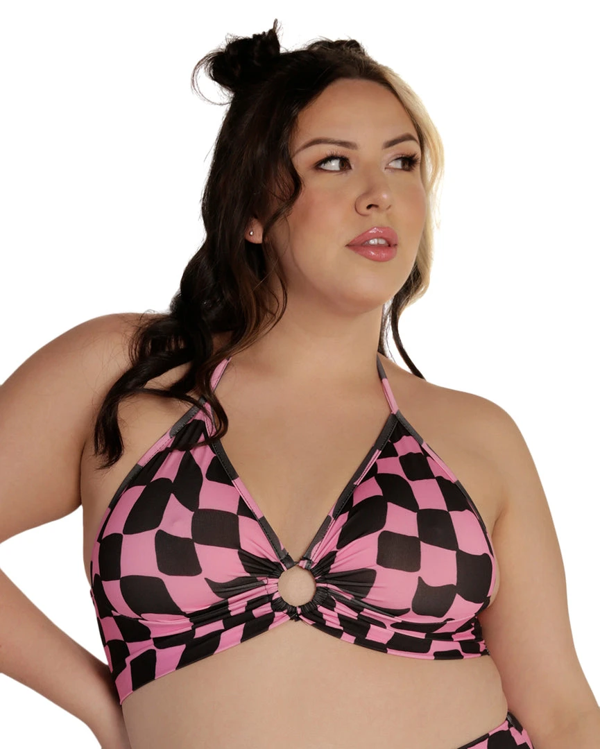 Cherry Mellow, Inc. Challenge Accepted Checkered Crop Top 6 Cherry Mellow, Inc. Challenge Accepted Checkered Crop Top