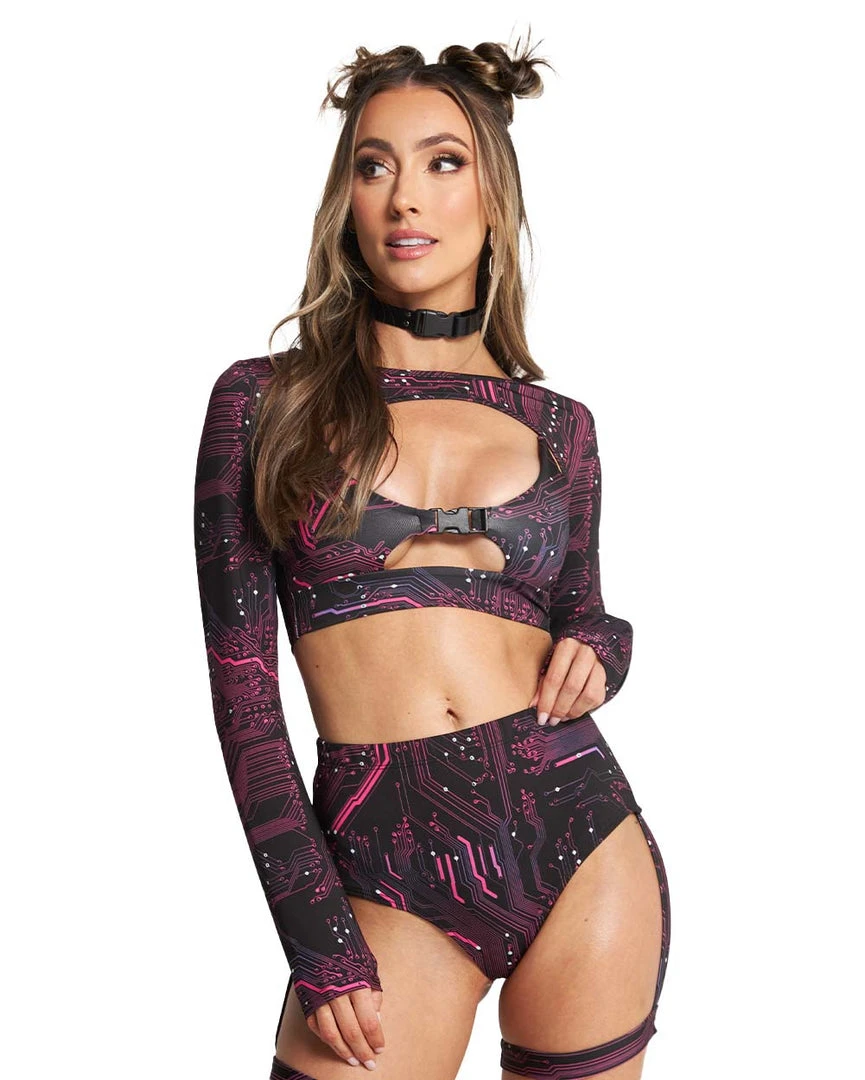 Cherry Mellow, Inc. Circuit Board Ultra Crop Top 1 Cherry Mellow, Inc. Circuit Board Ultra Crop Top