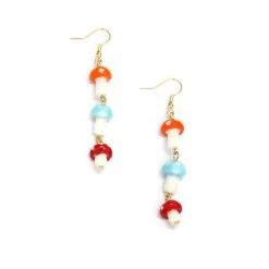 Ana Accessories Cottagecore Triple-Mushroom Drop Earrings