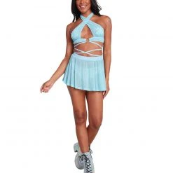 OhYes Cotton Candy Craze Rhinestone O-Ring Halter Top Tops