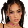 Funkplus Inc. Accessories Cross My Heart Studded Vinyl Choker