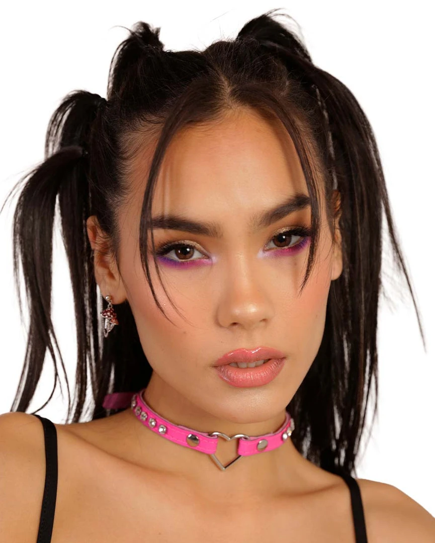 Funkplus Inc. Accessories Cross My Heart Studded Vinyl Choker 1 Funkplus Inc. Accessories Cross My Heart Studded Vinyl Choker