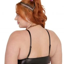 OhYes Dark Matter Faux Leather O-Ring Bralette Clothing