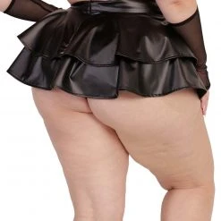 OhYes Dark Matter Faux Leather Skater Skirt Clothing