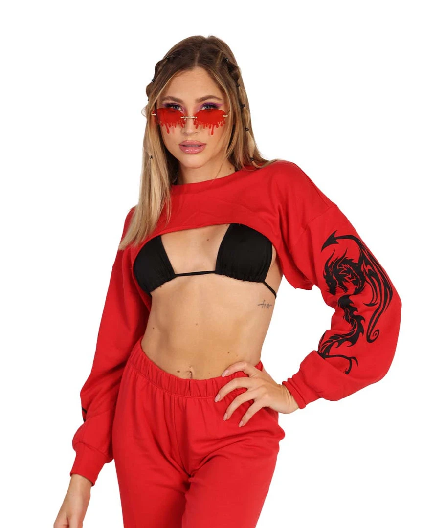 Rock & Rose New Arrivals Dead End Dragon Ultra Crop Top 1 Rock & Rose New Arrivals Dead End Dragon Ultra Crop Top