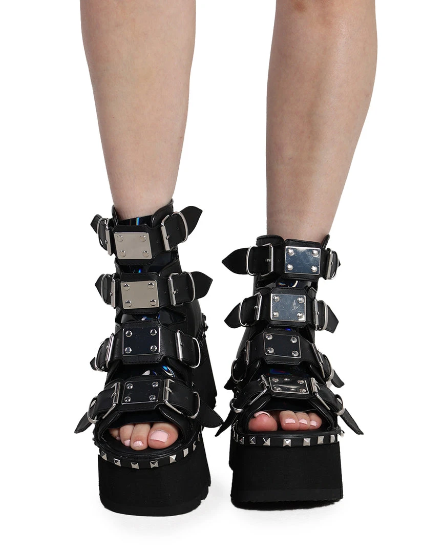 Shoes Demonia Back To Black Metal-Studded Ankle Boots 1 Shoes Demonia Back To Black Metal-Studded Ankle Boots