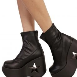 Demonia Drop It Low Wedge Ankle Boots