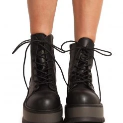 Shoes Demonia Mystery Solved Lace-Up Boots