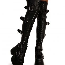 Demonia Power Move Thigh-High Boots
