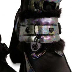Shoes Demonia Rainbow Foil Platform Boots