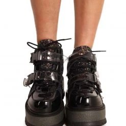 Shoes Demonia Shine On Platform Ankle Boots