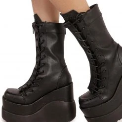 Demonia Through The Dark Vegan Leather Boots
