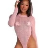 Hot & Delicious Black Bead Clothing Down If U Are Long Sleeve Bodysuit