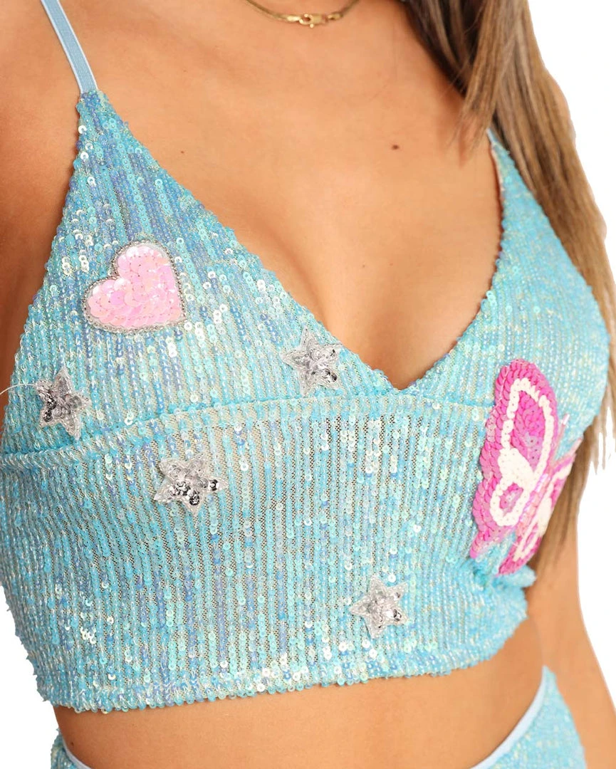 EastnWest Label Believe In Fairies Butterfly Sequin Top 2 EastnWest Label Believe In Fairies Butterfly Sequin Top