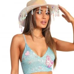 EastnWest Label Believe In Fairies Butterfly Sequin Top