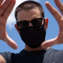 INTO THE AM Paint Splatter Black Face Mask