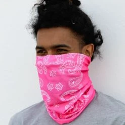 INTO THE AM Paisley Pink Seamless Mask Bandana Masks & Bandanas