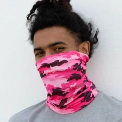 INTO THE AM Pink Camo Seamless Mask Bandana