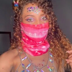 INTO THE AM Pink Sherbert Tie-Dye Seamless Mask Bandana Masks & Bandanas