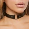 Accessories House Faux Leather Choker With Mini Ring