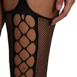 Leg Avenue Faux Lace Up Stockings With Attached Garter Belt