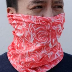 INTO THE AM Masks & Bandanas Field Of Roses Seamless Mask Bandana - Pink