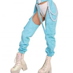 Hot & Delicious Black Bead Forecast Is Cloudy Buckle Chain Chaps Clothing