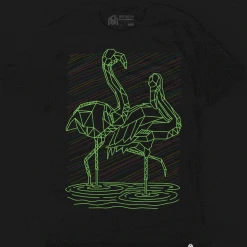 INTO THE AM Tops & Outerwear Fractal Flamingos Glow-in-the-Dark Tee