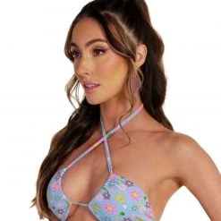 OhYes Tops Happy Blossoms Halter Bikini Top