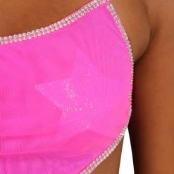 OhYes Hot Pink Frequency Rhinestone Halter Top