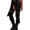 Hot & Delicious Black Bead Clothing I'm Unorthodox Cross Stitched Chaps