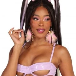 OhYes Clothing In Charge Of Looks Vinyl Underboob Top