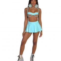 OhYes Clothing In Charge Of Looks Vinyl Underboob Top